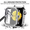 thumbnail image 3 of Antank Compatible for Apple Watch Series 7 45mm Band with Screen Protector Case Jewellery Replacement Metal Strap & 2-Pack Bling Full Cover Protective Case, 3 of 10