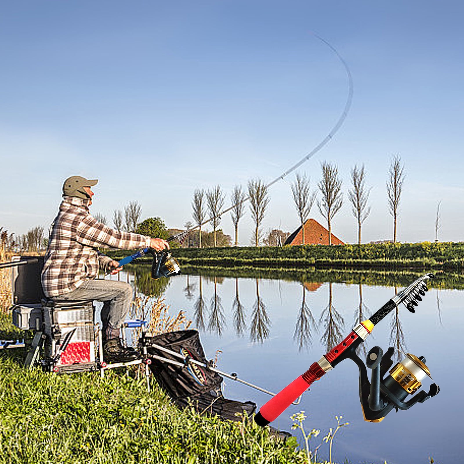 Dvkptbk Fishings Equipments -Short Small Fishing Rod Set Sea Rod Mini Short Joint Telescopic Sub-Rod Fishing Rod Complete Set Sports Accessories