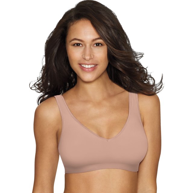 Hanes Womens Comfort Evolution Wirefree Bra, S, Golden Cocoa