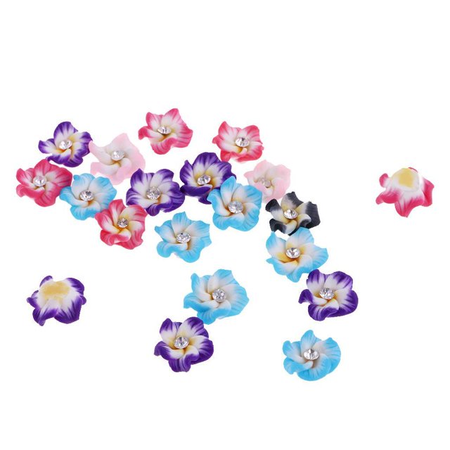 VONKY 20 Pieces Mixed Color Flower Polymer Beads Jewelry Clay Making Findings 12mm 1Set
