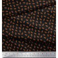 thumbnail image 2 of Soimoi Moss Georgette Fabric French Horn Musical Instrument Printed Fabric 1 Yard 42 Inch Wide, 2 of 3