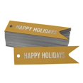 thumbnail image 1 of Inkdotpot Silver Foil Paper Hang Tags Happy Holiday Favor Tags 50 Pieces, 1 of 6