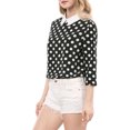 thumbnail image 1 of INSPIRE CHIC Blouse à Col Peter Pan Contrastant pour Femmes, Rentrée Scolaire, Manches 3/4, Chemises, TG, Noir, 1 of 8