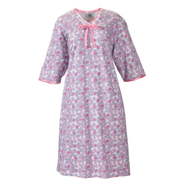 Silvert's Women's Hospital Gown with Open Back, Leaf Candy, L