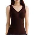 thumbnail image 3 of Yuyuzo Womens Tank Tops with Built in Bra Pajamas Vests V Neck Sleeveless Undershirts Soft Comfy Base Layer Top, 3 of 7