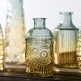 thumbnail image 4 of Bud Glass Vase Small Rustic Vintage Flower Bottle 2.5*5 Inch Vases Embossed Design Centerpiece Decor Flower Bottle Vase, 4 of 15