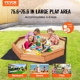 thumbnail image 2 of VEVOR Wooden Sandbox with Cover Octagonal Sand Box Sand Pit Outdoor Ages 3-12, 2 of 9