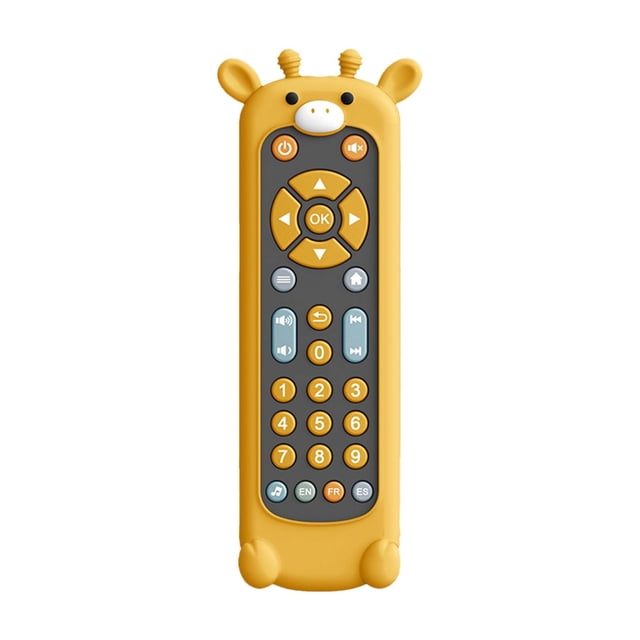 BKER Baby TV Remote Control Toy With Light And Sound Realistic Controller For Young Children With 3 Languages Early Education Learning Music Toy Preschool Baby Boys And Girls