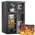 thumbnail image 1 of VEVOR Double Door 4.5 cu.ft Safe Box with Key Lock Password Fireproof Bag Black, 1 of 9