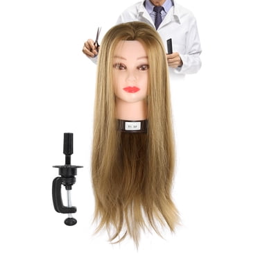 Mannequin Head, Mannequin Head with Hair,Doll Head for Hair Styling, Practice Manikin Cosmetology Doll Hairstyling Training Head with Hair