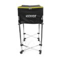 thumbnail image 4 of Stainless Steel Foldable Tennis Ball Hopper with Adjustable Height (76-95cm), 160-Ball Capacity, Portable Design with Casters & Dual-Zipper Opening for Easy Training - Black Nylon Sports Storage, 4 of 6