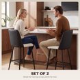 thumbnail image 4 of HOMCOM Bar Stools Set of 2, 26" Counter Height Bar Stools with PU Backrest, 4 of 10