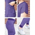 thumbnail image 4 of Adar Pro Heather Modern Athletic Scrub Set For Women - Modern V-Neck Scrub Top & Yoga Jogger Scrub Pants, 4 of 6