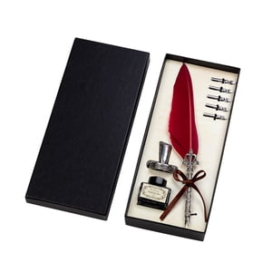 Writech Pens Drawing Pens Feather European Style Retro Feather Pen Set New Year's Gift15ml Red