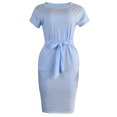thumbnail image 4 of EGNMCR Robes d'Été Femmes Tendance 2024 Femmes Décontracté Col Rond Bretelles Manches Courtes Rayé Imprimé Robe Ample, 4 of 6