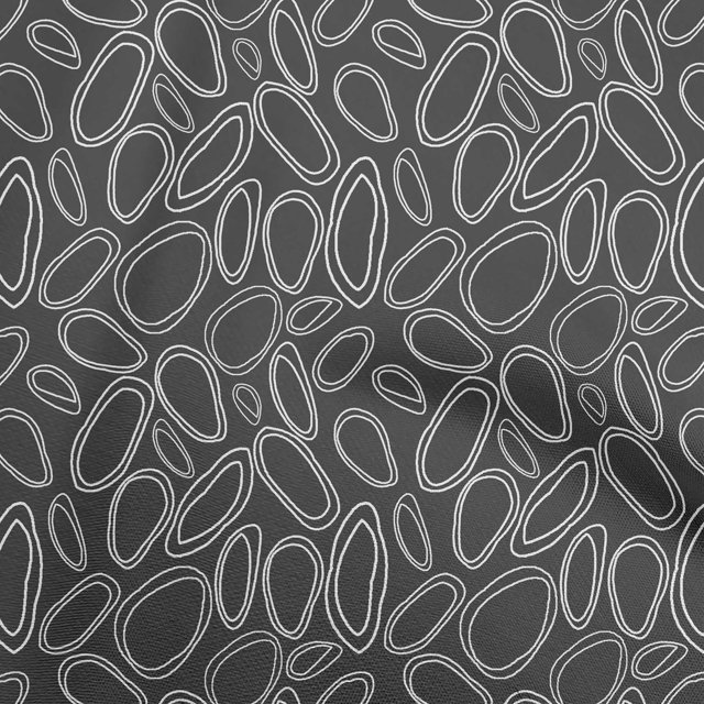oneOone Cotton Poplin Gray Fabric Abstract Circle Sewing Craft Projects Fabric Prints By Yard 56 Inch Wide