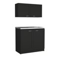 thumbnail image 1 of FM FURNITURE Perseus Countertop Engineered Wood Cabinet Set in Black, 1 of 8