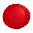 thumbnail image 1 of jifeng Drap-Housse Rond en Coton Uni Couvre-Lit Rouge, 1 of 7