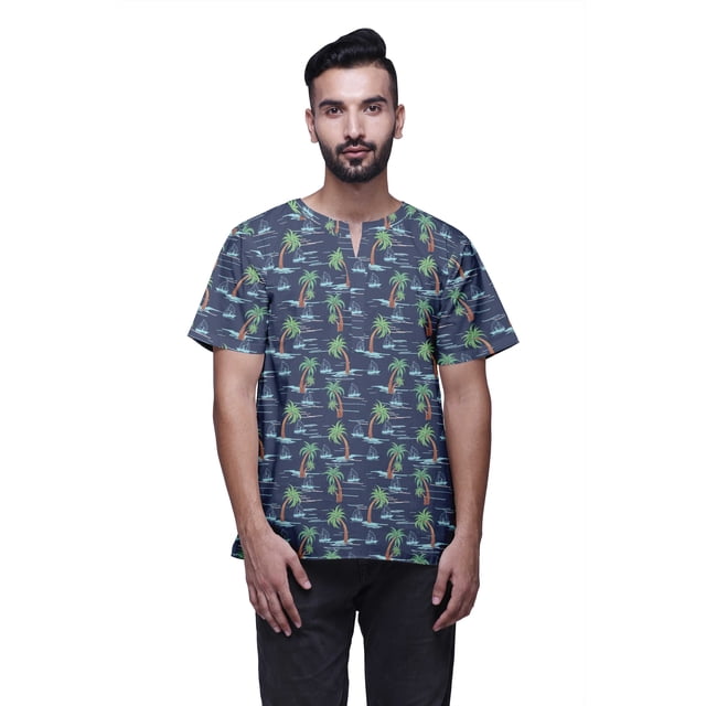 Atasi Kurta Courte Ajustée en Coton Cambric Imprimé Col Trou de Serrure Chemise Décontractée