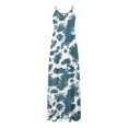 thumbnail image 4 of CEHVOM Robes d'Été pour Femmes Décontractées Boho Imprimées à Bretelles Anneau Plage Longue Robe Maxi avec Poches, 4 of 5