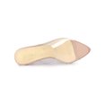 thumbnail image 4 of BLISSFUL STEP Women's Clear Point Toe High Block Heel Mules Slides Sandals Nude 7, 4 of 8
