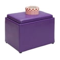thumbnail image 2 of Designs4Comfort Pouf de Rangement d'Appoint en Similicuir Violet, 2 of 8