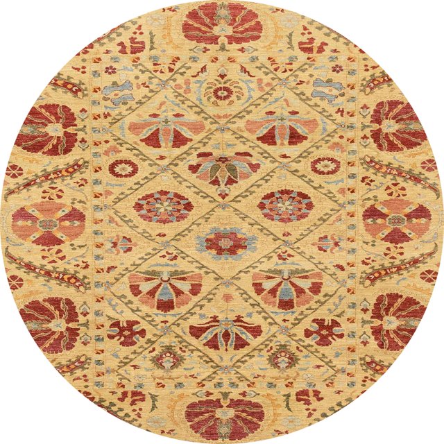 Ahgly Company Tapis d'Intérieur Ronds Abstraits Orange Tapis de Zone Abstraits, 4 Pieds Rond