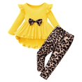 thumbnail image 1 of DuoJiaJ Robe Tricotée Unie à Col Rond Patchwork pour Filles et Jupe Asymétrique avec Leggings Décontractés pour le Quotidien Ensembles de Pyjama de Vacances pour Filles Taille 4-5 Ans, 1 of 3