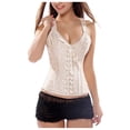 thumbnail image 1 of DuoJiaJ Fishbone Corset Strap Vest Embroidered Jacquard Shapewear, 1 of 4