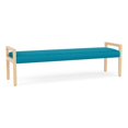 thumbnail image 1 of Pemberly Row Banc d'Accueil 3 Places avec Cadre en Bois, Turquoise, 1 of 5