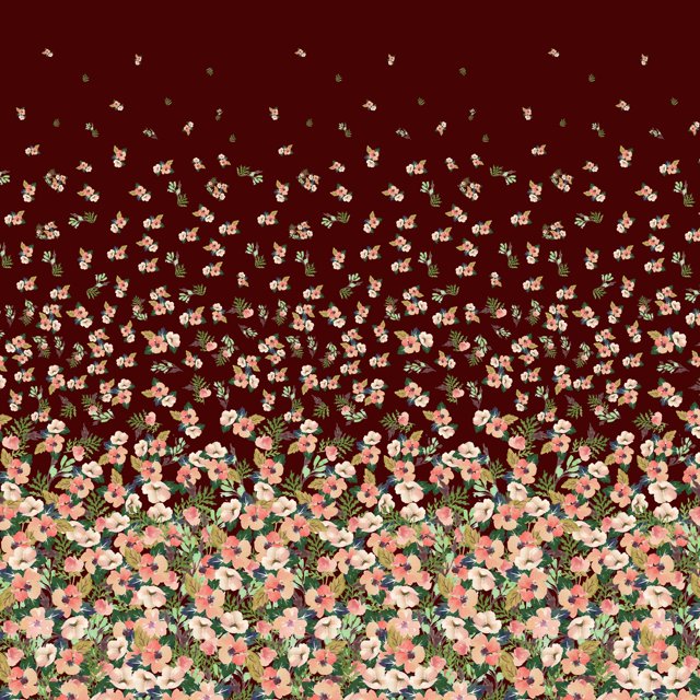 Soimoi Rayon Fabric Leaves & Flower Panel Print Fabric by the Yard 56 Inch Wide
