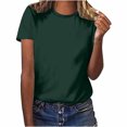 thumbnail image 1 of Yuyuzo Chemises d'Été pour Femmes Col Rond Manches Courtes Tee Tops Blouses Amples Unies, 1 of 5