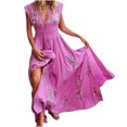 thumbnail image 1 of Cameland Robe Flottante Bohème à Imprimé, Col en V, Ventilée, Sexualité pour Femmes, 1 of 6