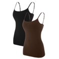 thumbnail image 1 of Charmo Women's Basic Cami Adjustable Spaghetti Strap Built in Bra Tank Top 2 Pack, 1 of 6