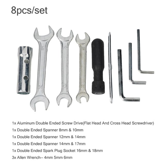 8Pcs Motorcycle Repair Tool Set Wrench Plug Sleeve Tool Screwdriver Tool