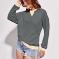 thumbnail image 4 of Pisexur Chandails en Molleton pour Femmes Mode Couleur Unie Manches Longues pour Femmes Décontracté Ample Col Rond Chandails en Molleton Confort Surdimensionné pour Femmes Chemises d'Automne Chandails à Capuchon Pull Tops, 4 of 7