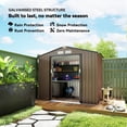 thumbnail image 4 of 7' x 4' Garden Storage Shed w/ Foundation Kit and Double Doors Brown, 4 of 10