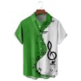 thumbnail image 2 of Xdzjlr Polos pour Hommes Patchwork Musical Décontracté Manches Courtes Bouton Col Rabattu Blouse T-Shirt Polyvalent Hommes G, 2 of 4