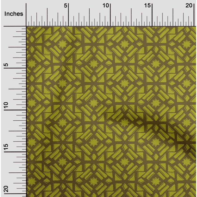 oneOone Cotton Poplin Fabric Geometric Block Printed Craft Fabric BTY 56 Inch Wide