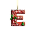 thumbnail image 2 of Hbdhejl 26 Pcs Lettres Rouges Décorations de Sapin de Noël Lettres de Canne de Bonbon avec Motif de Baies Mini Alphabet Ornements Suspendus Fête Maison Sapin de Noël Acrylique 2D, 2 of 4