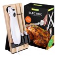 thumbnail image 1 of NutriChef 2 Blade Serrated Electric Kitchen Knife w/ Butcher Block Storage Tray, 1 of 7