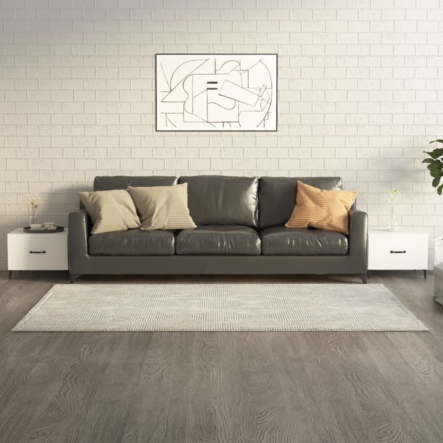 vidaXL Coffee Table with Metal Legs 2 pcs White 50x50x40 cm
