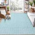 thumbnail image 3 of Garvee 8'x10' Modern Plaid Area Rug Abstract Rugs for Living Room, Washable Rug Non-Slip Low Pile Accent Carpet for Bedroom Home Office, Light Blue, 3 of 8