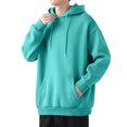 thumbnail image 2 of Innerwin Chandail à Capuchon à Cordon pour Hommes, Sport, Manches Longues, Décontracté, Vert Lac, L, 2 of 3