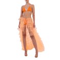 thumbnail image 1 of Fortune Women Tulle Skirt Solid Color Mesh Irregular Floor Length Party Skirt, 1 of 7