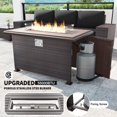 thumbnail image 2 of Kullavik 7 Pieces Outdoor Patio Furniture Set with 43" Gas Propane Fire Pit Table PE Wicker Rattan Sectional Sofa Patio Conversation Sets,Black, 2 of 9