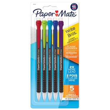 Portemines Paper Mate, crayon Write Bros. classique n° 2, idéal pour les examens d’admission, 0,7 mm, 5 unités