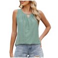 thumbnail image 2 of Soki Women's Tank Tops Loose Round Neck Ruched Sleeveless Tops Casual Basic Vest Shirts, 2 of 5