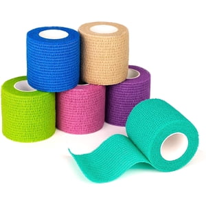 EcoNesxp Rouleaux HSA 5 Années x 100 bande médicale en trousse de premiers soins, couleurs multiples disponibles, bande de plaies vétérinaires respirantes, 1 de pouce
