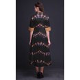 thumbnail image 3 of Bimba Robe pour Femmes à Manches Retroussables Imprimée Teinture sur Nœuds, Col Mandarin, Chemise Boutonnée - Grand, 3 of 5